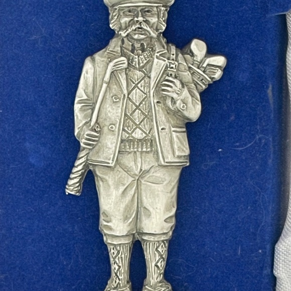 Vintage FORT Pewter Key Chain English Male Golfer Original Gift Box - Picture 3 of 11